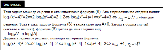 бележка върху логаритмично уравнение